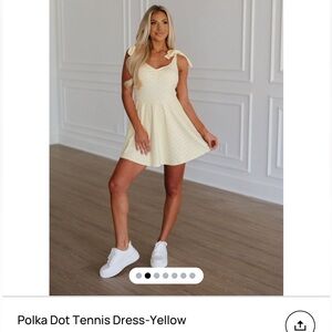 These Three Boutique Yellow Polka Dot Tennis Dress Size Medium